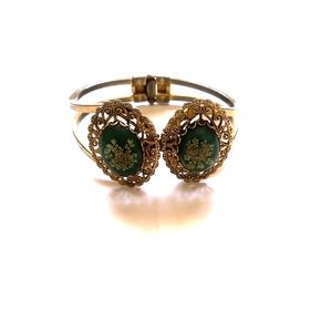 Vintage Costume Jewelry hinged brass bracelet